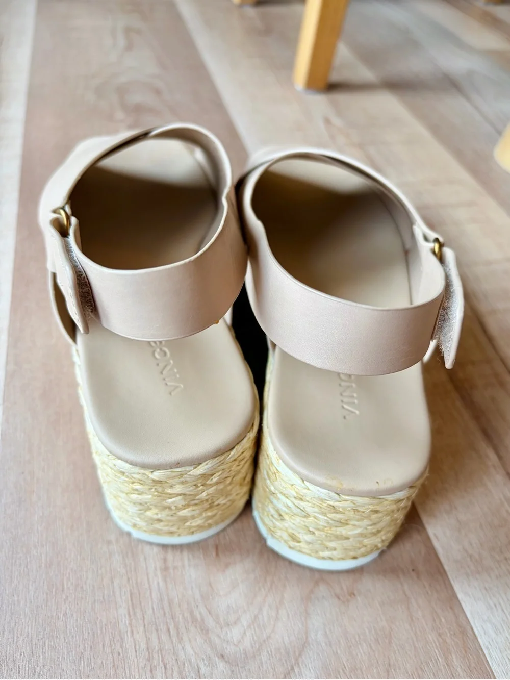 Vince Jesson Platform Espadrille Sandals in Light Beige Genuine Leather